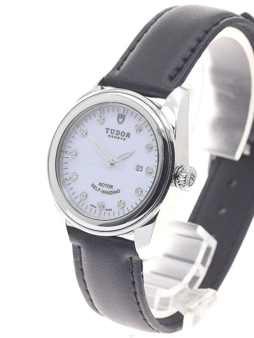 TUDOR Glamour 53000 11P Diamond Date White Dial Automatic Boy's Watch_957147